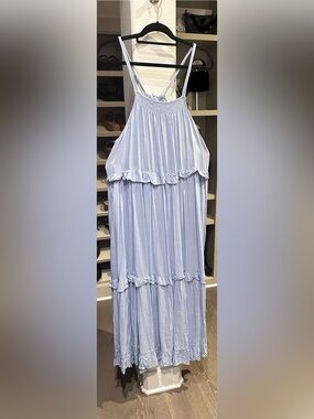 NWOT Women’s Summer Sleeveless Halter Tiered Flowy Maxi Dress